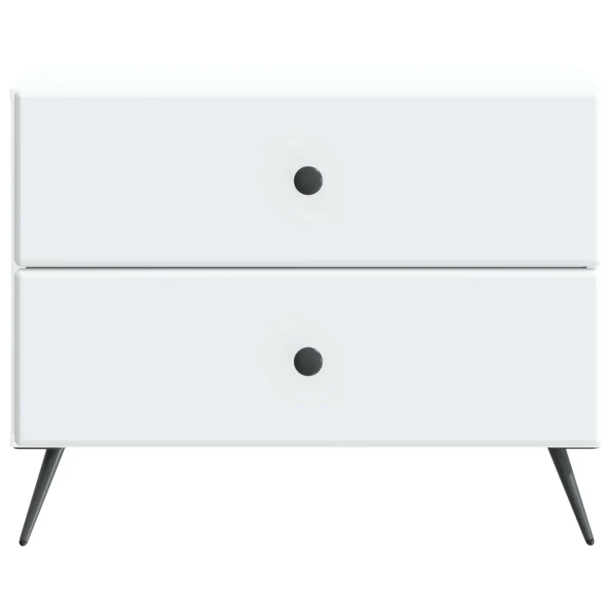 Bedside Table White 62 x 34.5 x 47.5 cm Drawer Shelf Storage