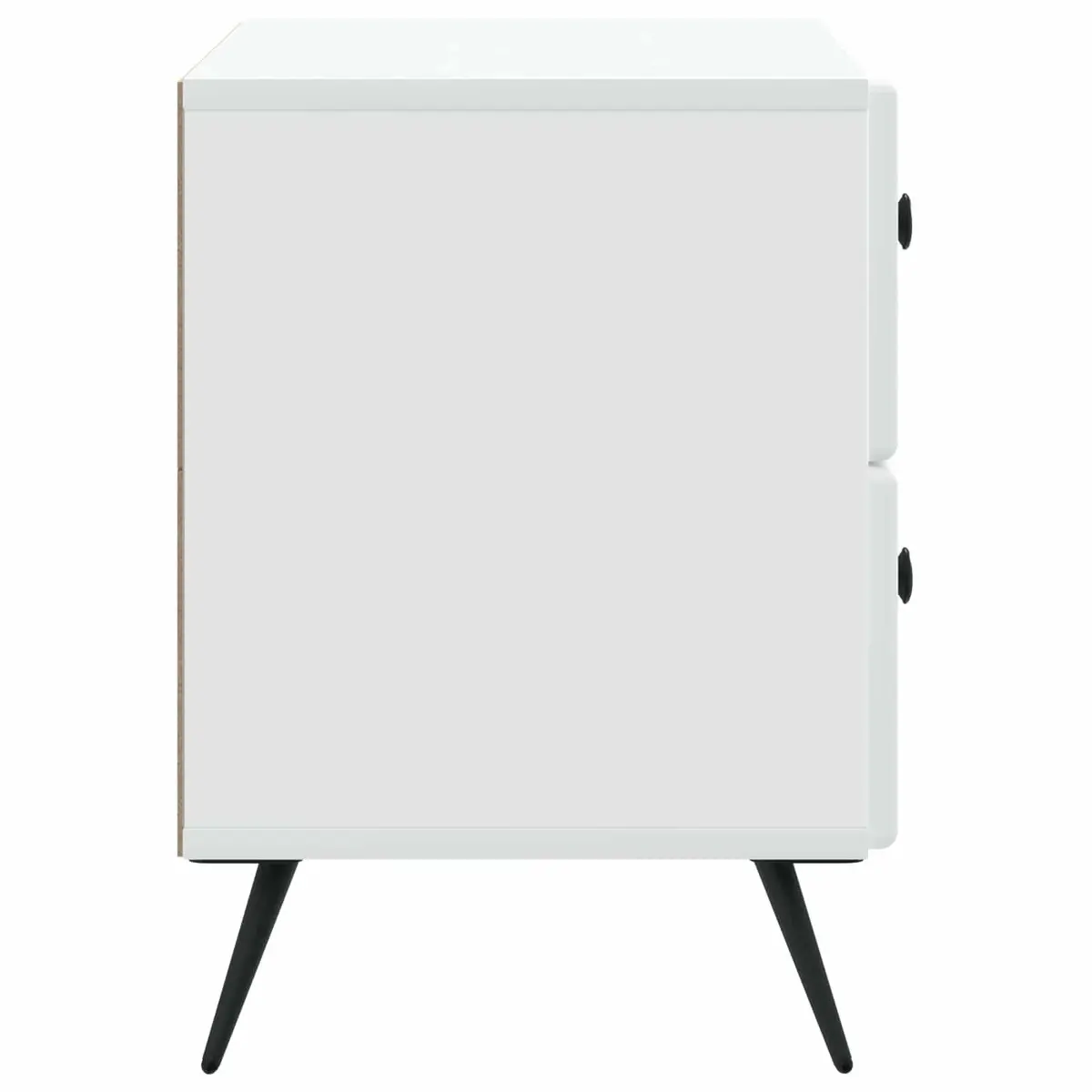 Bedside Table White 62 x 34.5 x 47.5 cm Drawer Shelf Storage