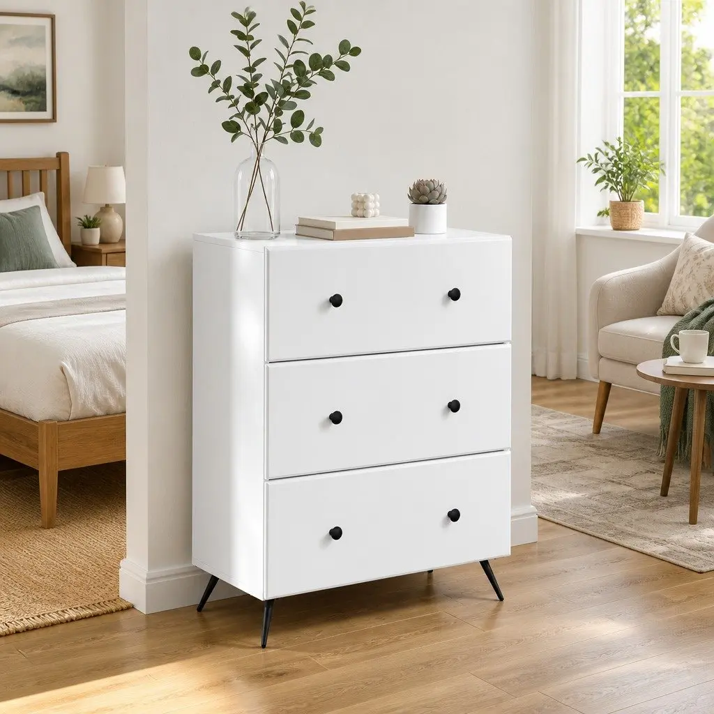 Storage Cabinet White 66 x 34.5 x 90 cm Sliding Door Engineered Wood