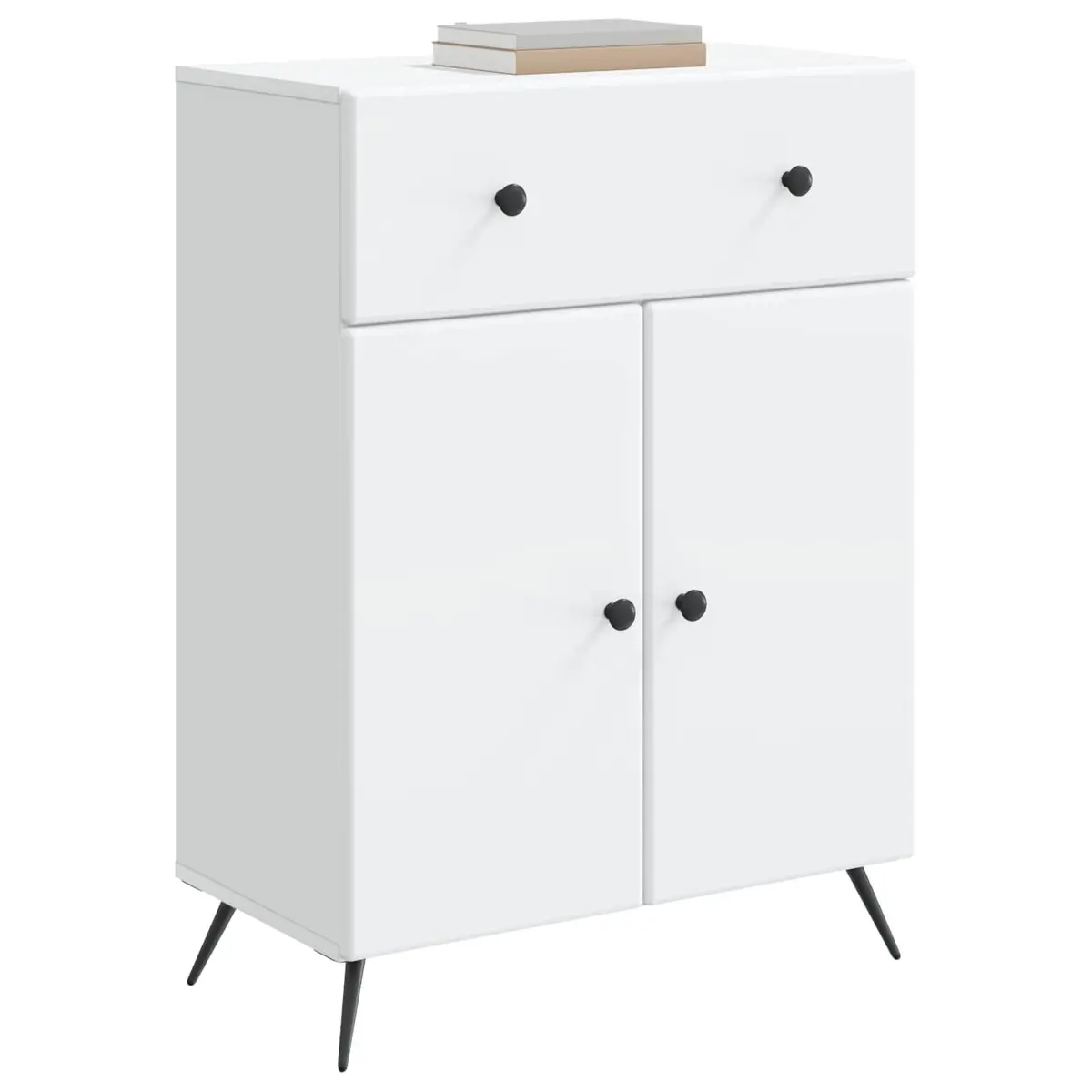 White Sideboard Buffet Cabinet Storage Unit Engineered Wood Modern Dining Room