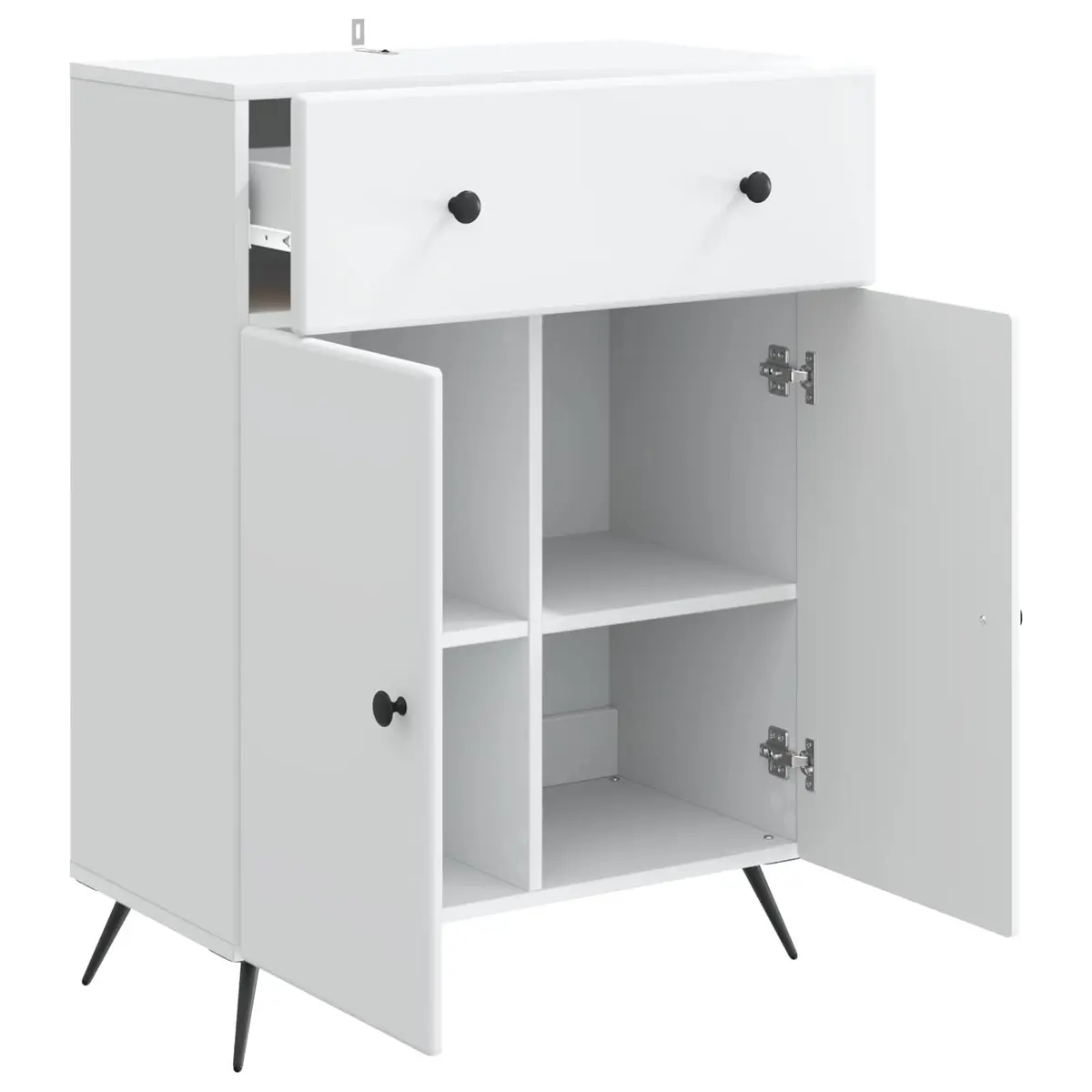 White Sideboard Buffet Cabinet Storage Unit Engineered Wood Modern Dining Room