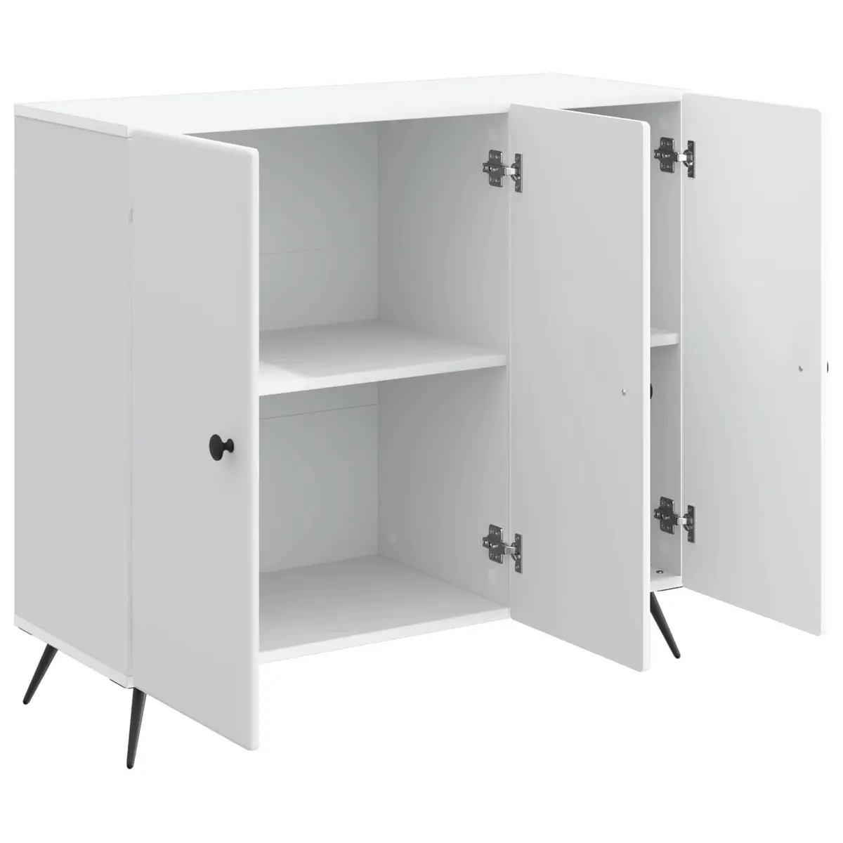 White Sideboard Buffet Storage Cabinet Engineered Wood Living Dining Room