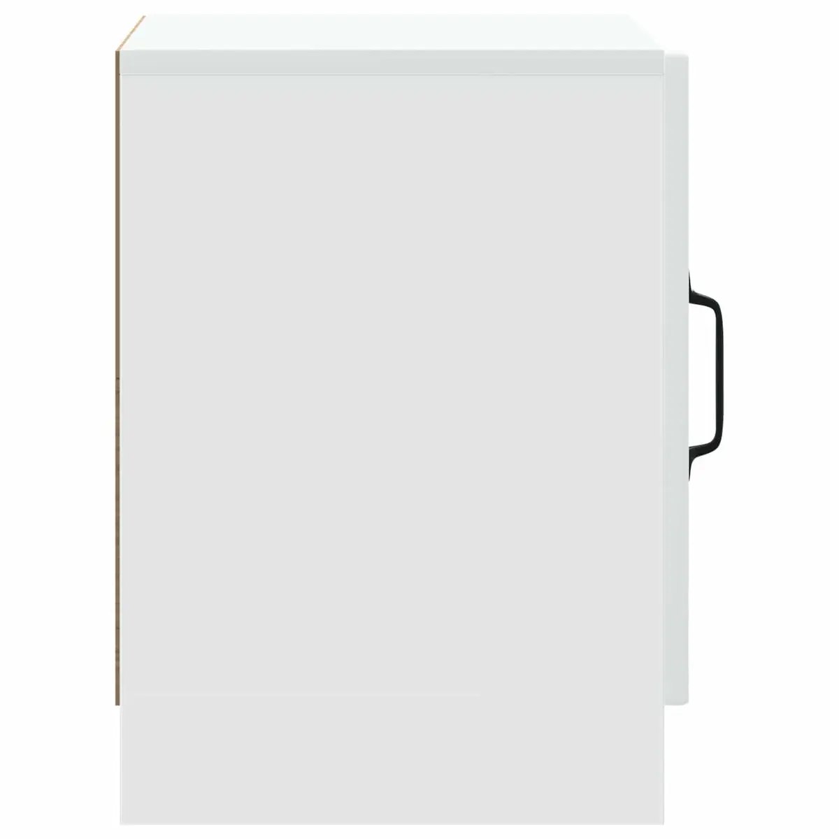 White Bedside Cabinet Engineered Wood 43x34.5x47cm Nightstand with Swing Hinged Doors and Storage for Books and Essentials