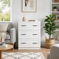 Compact White Drawer Cabinet for Streamlined Storage