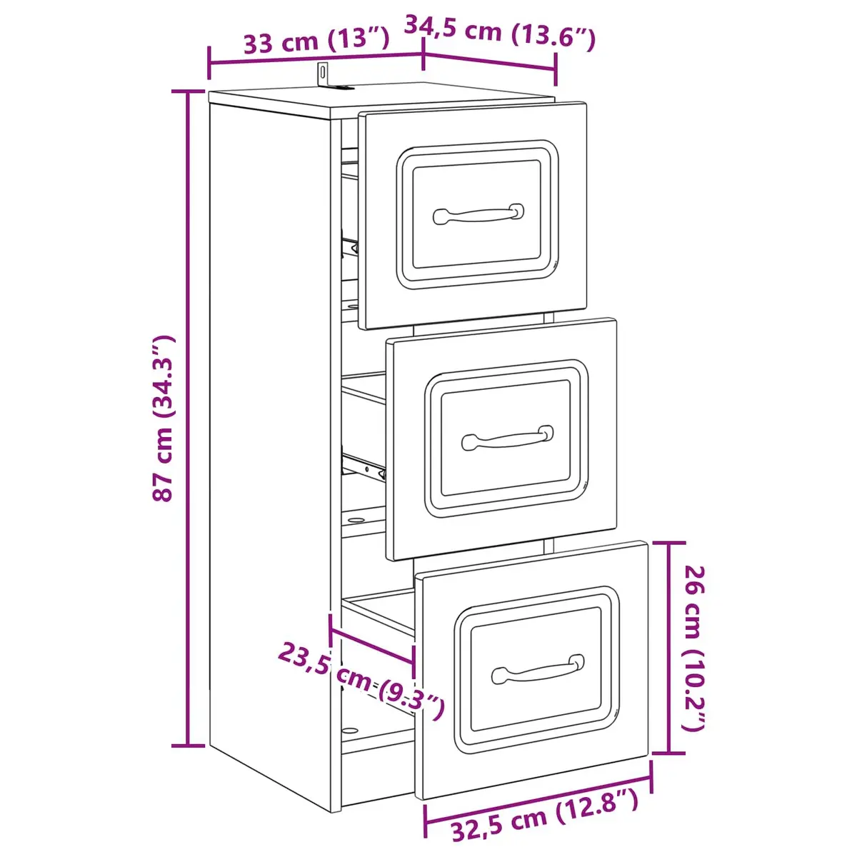 Drawer Cabinet White Modern Ergonomic Bow Pull Handles Storage Unit