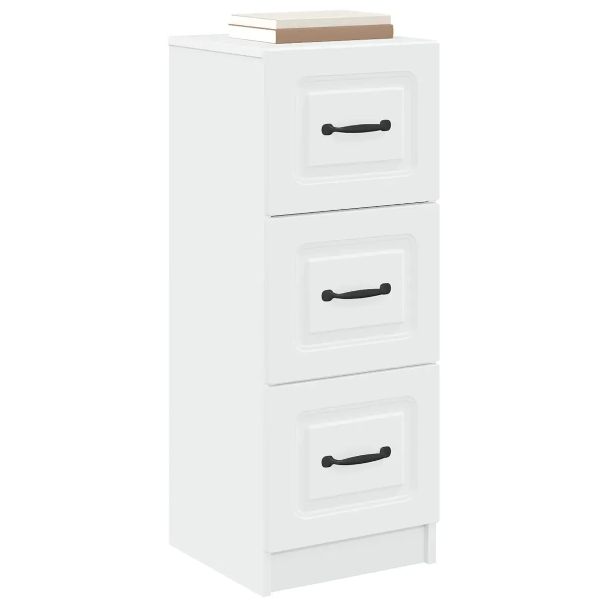 Drawer Cabinet White Modern Ergonomic Bow Pull Handles Storage Unit