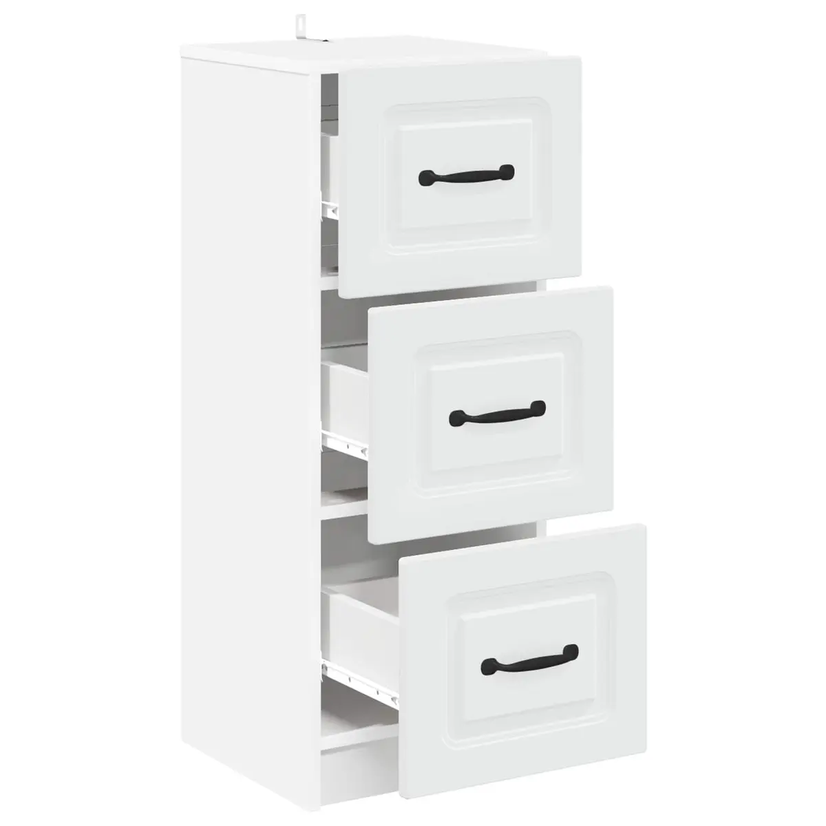 Drawer Cabinet White Modern Ergonomic Bow Pull Handles Storage Unit