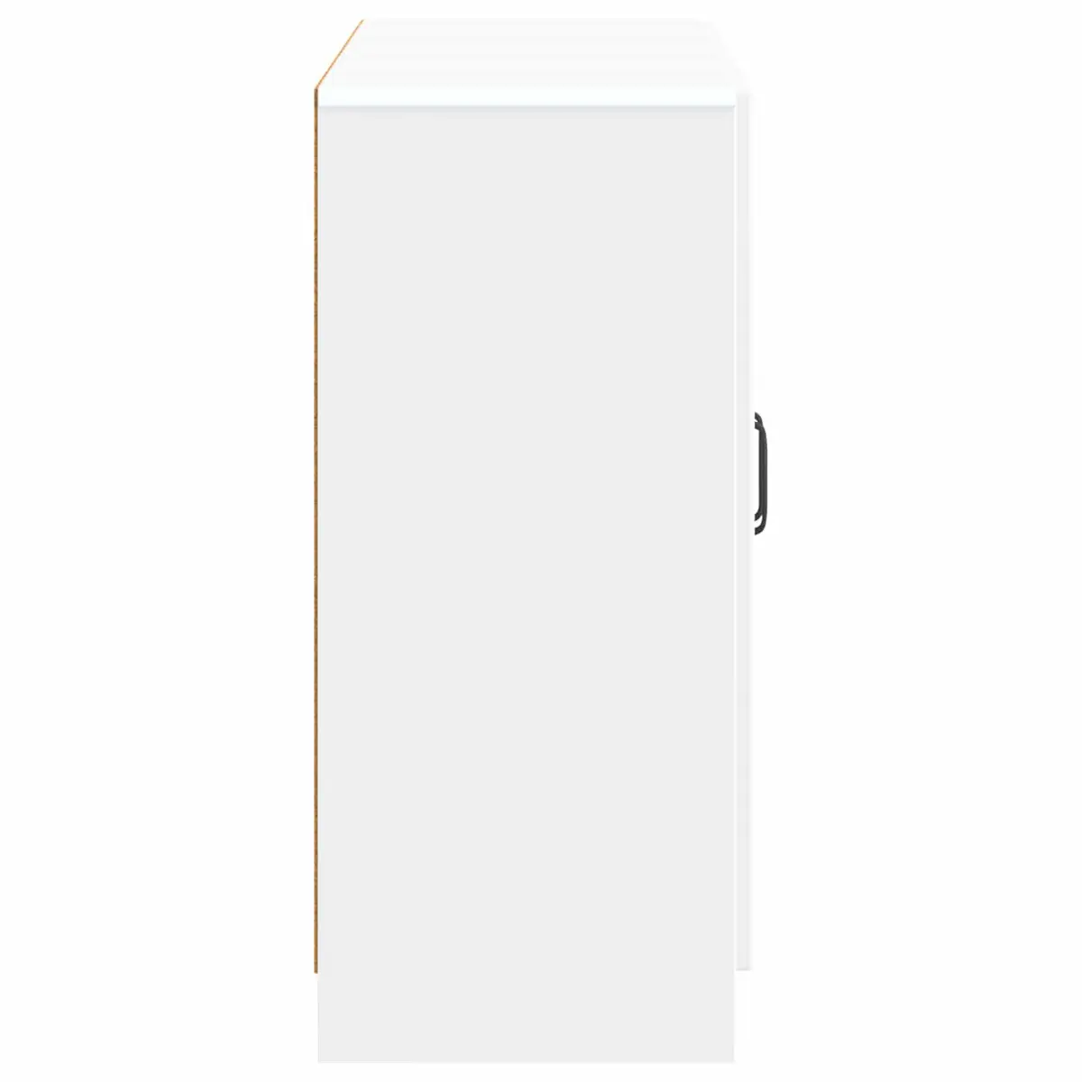White Sideboard Storage Cabinet Modern Rectangular Engineered Wood Furniture