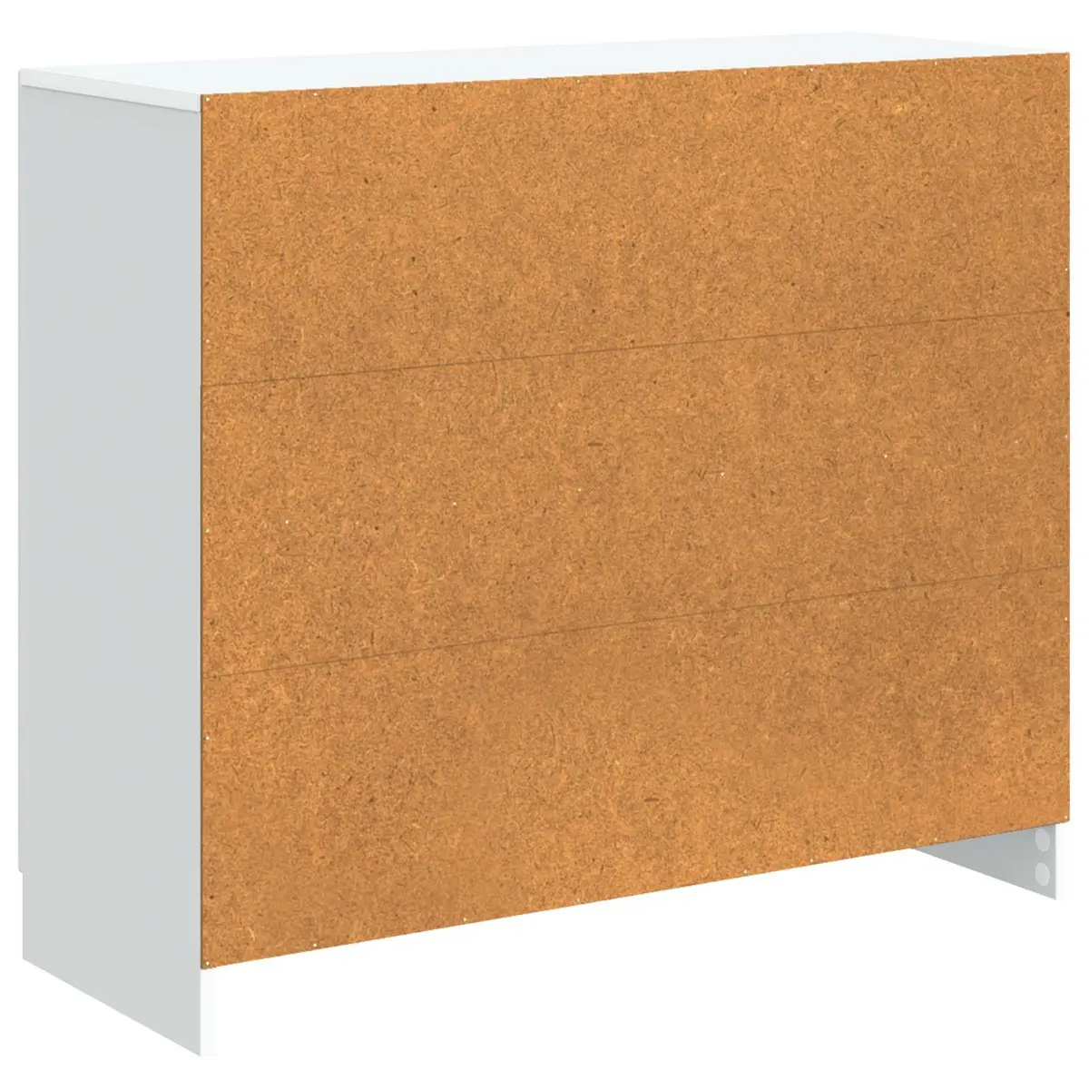 White Sideboard Storage Cabinet Modern Rectangular Engineered Wood Furniture