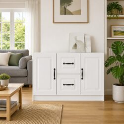 Modern White Sideboard Storage Cabinet Dining Room Buffet Organizer Lounge