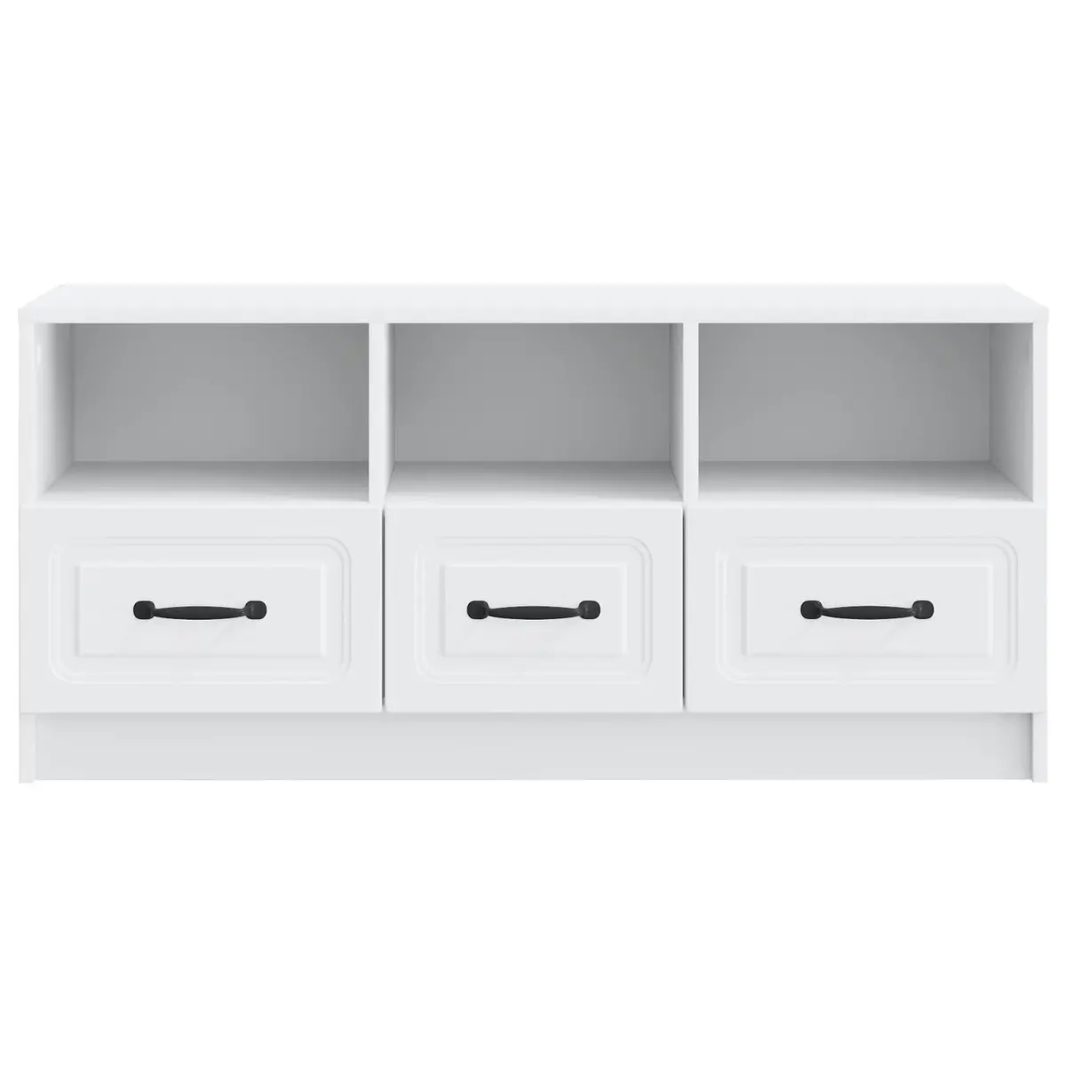 TV Cabinet White 102 x 34.5 x 47 cm Modern Living Room Storage Unit