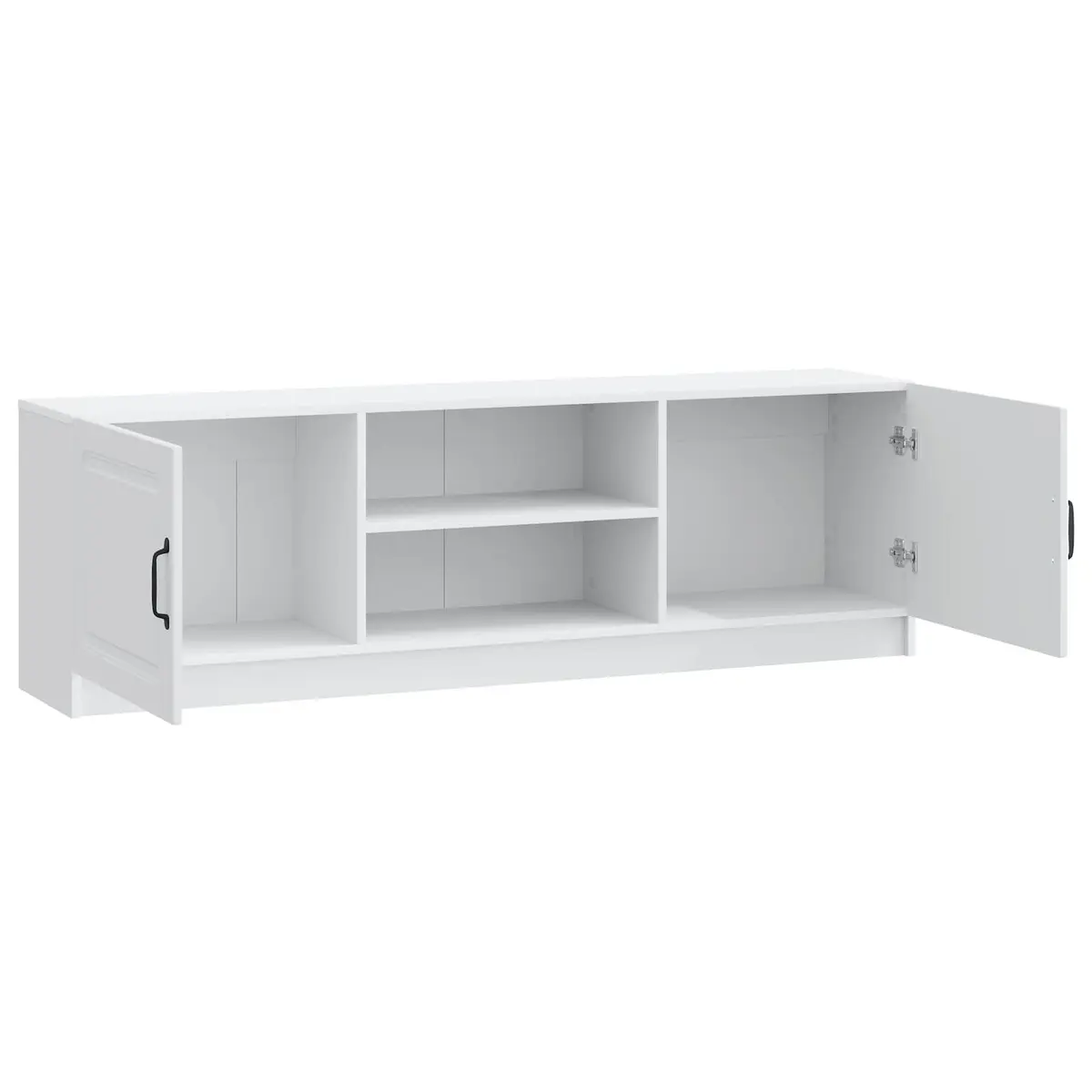 TV Cabinet White 150 x 31 x 47 cm Engineered Wood Retractable Board Shelves