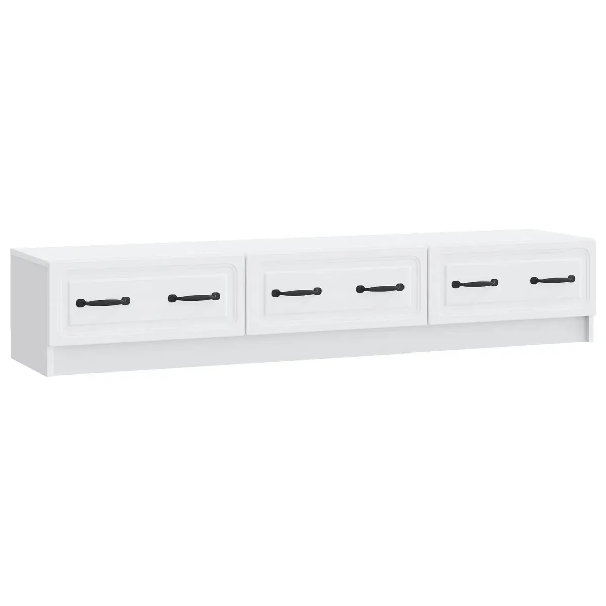 White TV Cabinet with Drawer Modern Living Room Entertainment Unit Storage