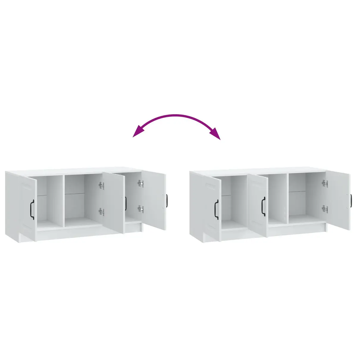 TV Cabinet White 99x34.5x47cm Modern Living Room Storage Unit