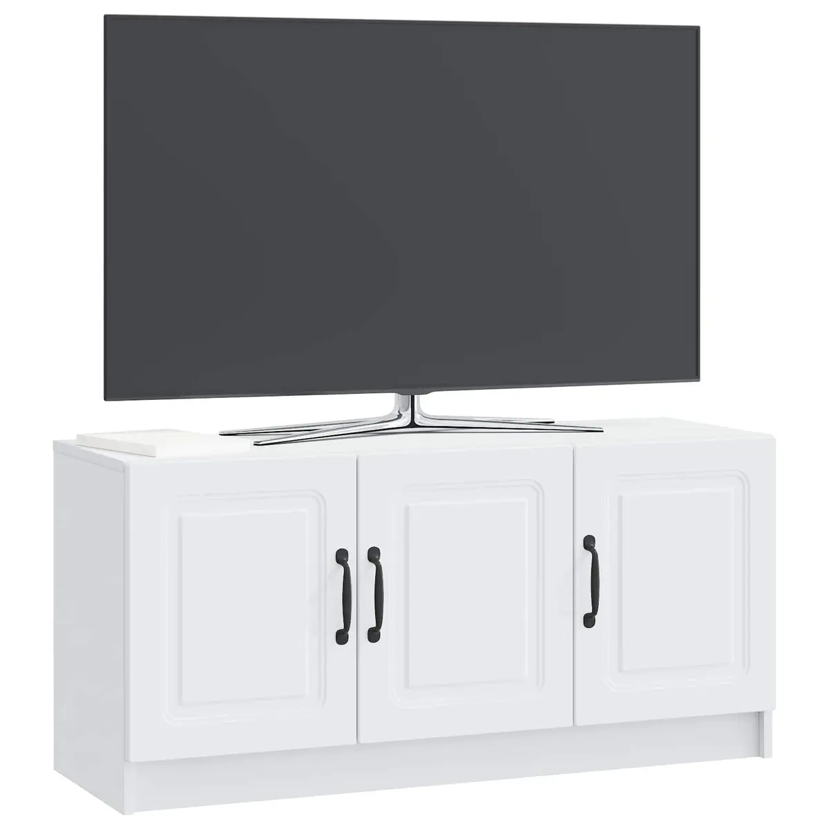 TV Cabinet White 99x34.5x47cm Modern Living Room Storage Unit