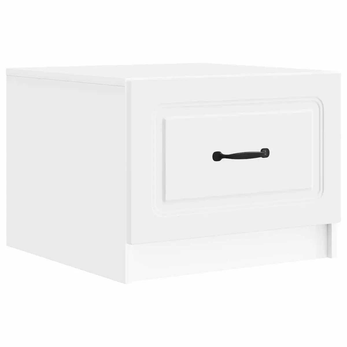Coffee Table White 49x50x37cm Storage Drawer Modern Accent Living Room Furniture