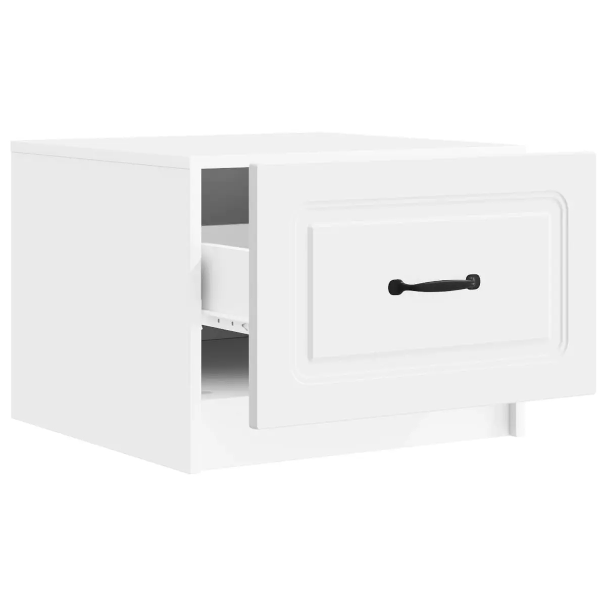 Coffee Table White 49x50x37cm Storage Drawer Modern Accent Living Room Furniture