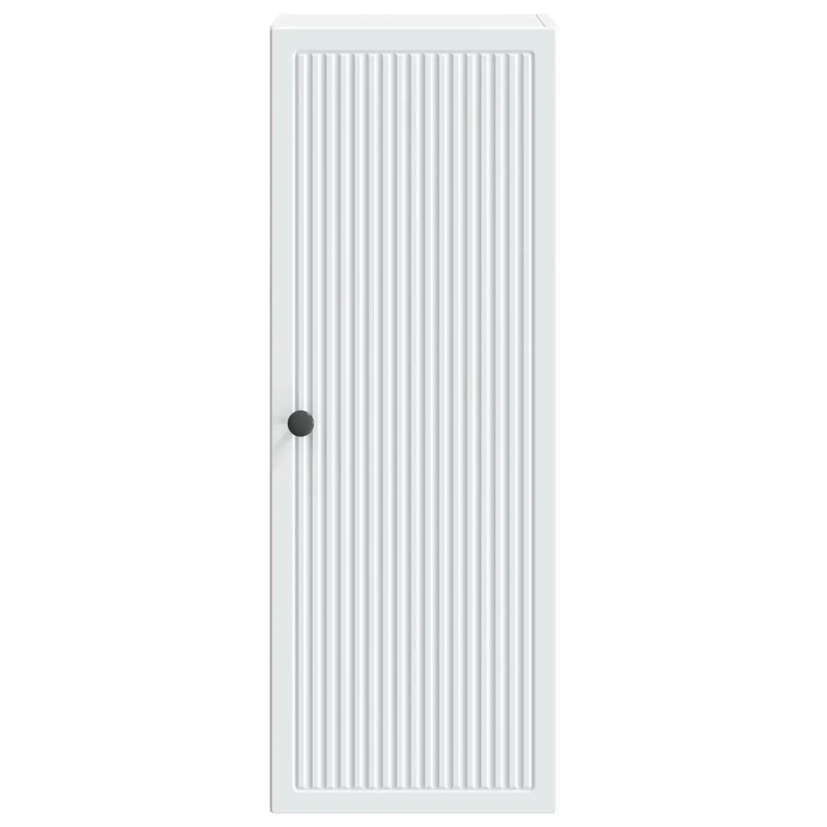 Wall-Mounted Storage Cabinet White Engineered Wood Locker Living Room Shelf Unit