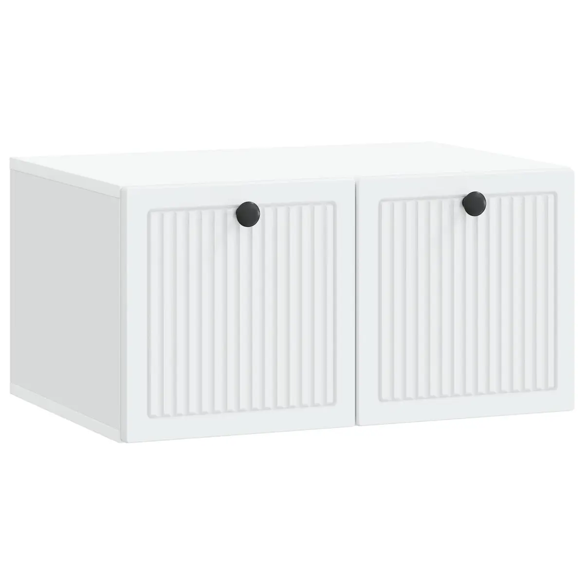 Wall-Mounted TV Cabinet White Storage Unit Living Room Modern Design 59.5cm