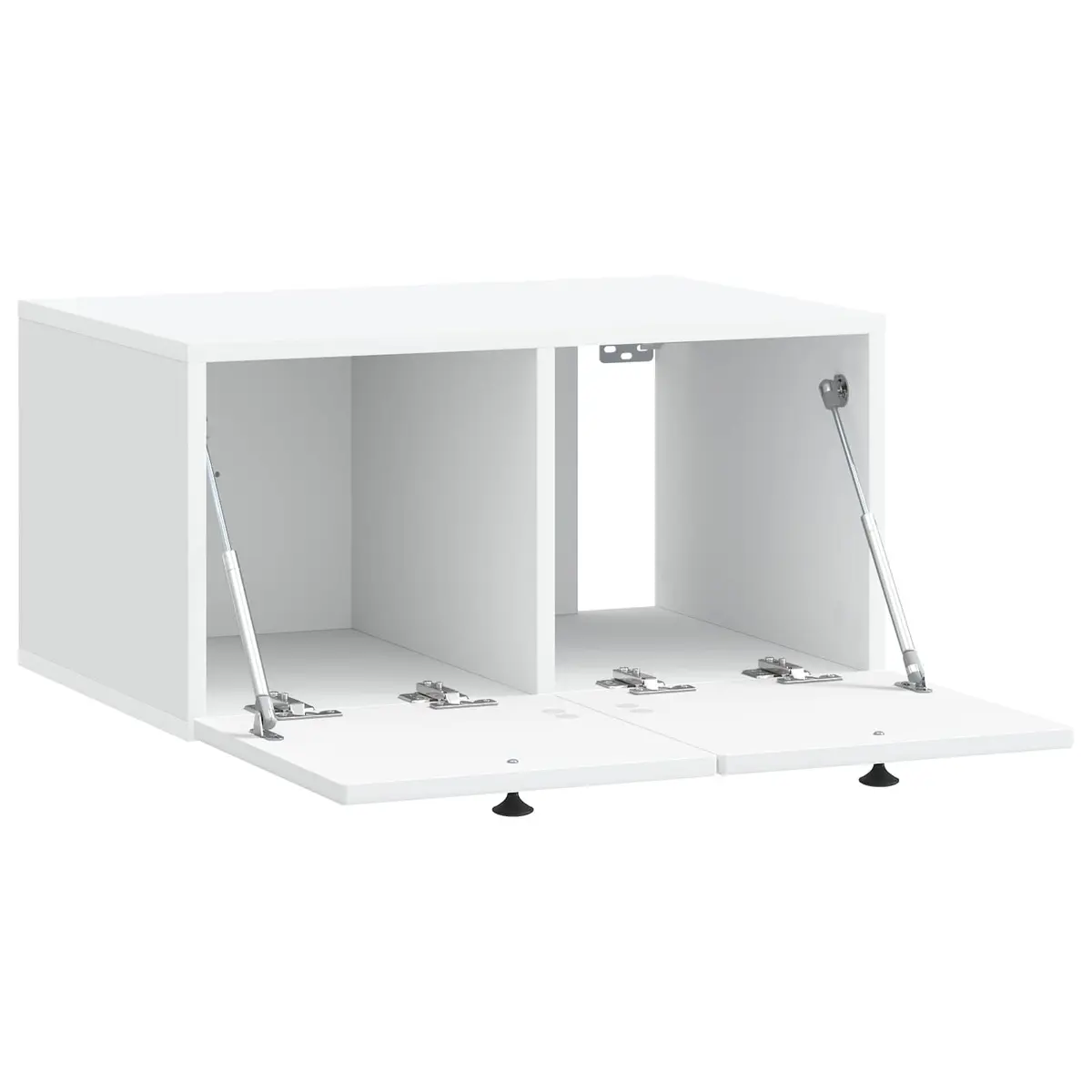 Wall-Mounted TV Cabinet White Storage Unit Living Room Modern Design 59.5cm