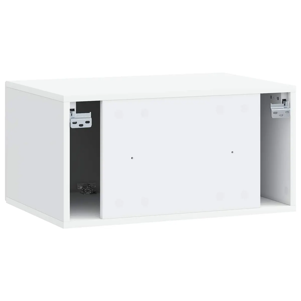 Wall-Mounted TV Cabinet White Storage Unit Living Room Modern Design 59.5cm