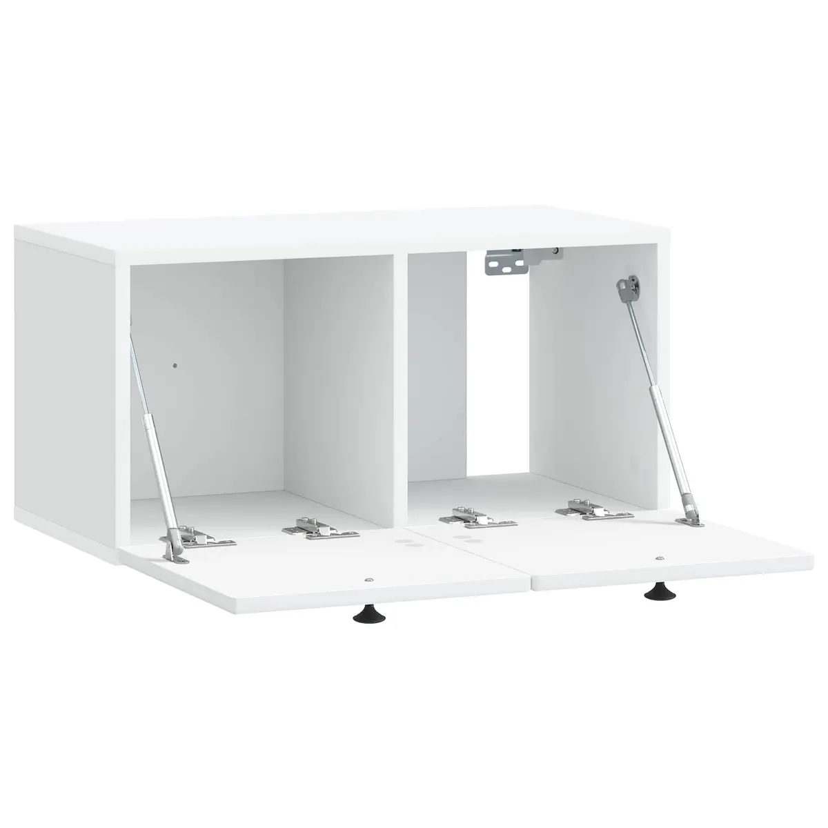 Wall-Mounted TV Cabinet White Modern Living Room Storage Unit 59.5 x 31 x 30 cm