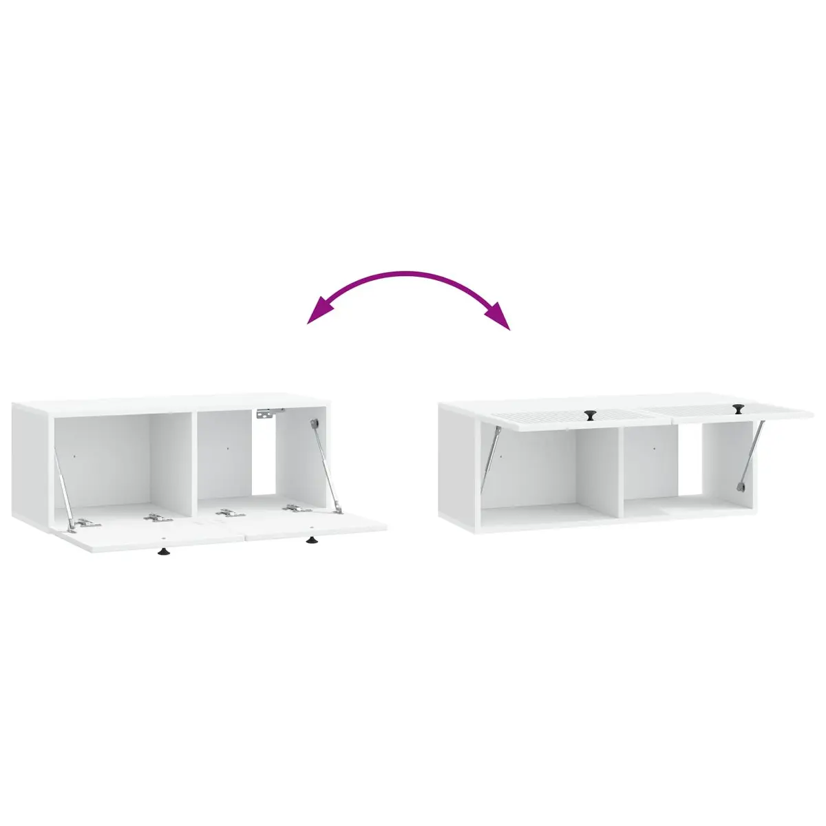 Wall-Mounted TV Cabinet White Modern Storage Unit Living Room Entertainment