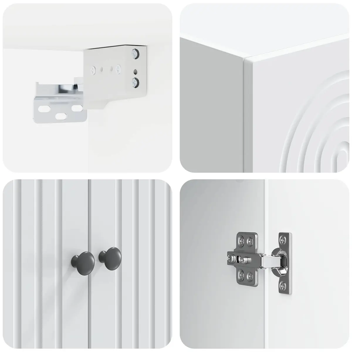 Wall-Mounted Storage Cabinet White 59 x 31 x 60 cm Vintage Aesthetic
