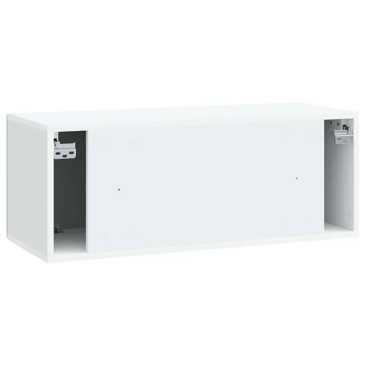 Wall-Mounted Storage Unit White 78.5 x 31 x 30 cm Engineered Wood Cabinet with 90 Degree Swing Doors for Living Room