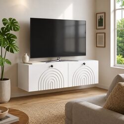 Your Space Needs This Wall-Mounted TV Cabinet in White
