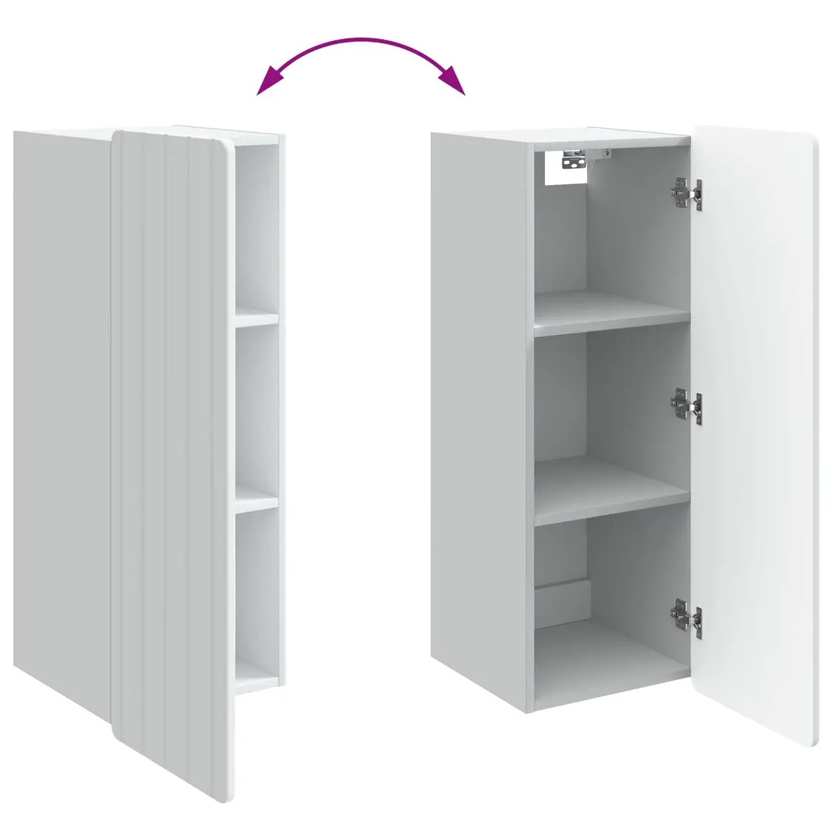 Wall-Mounted Storage Cabinet White 33 x 34.5 x 94 cm Engineered Wood Internal Shelves