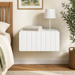 Wall-Mounted Bedside Cabinet Storage Unit White Bedroom Furniture Drawer