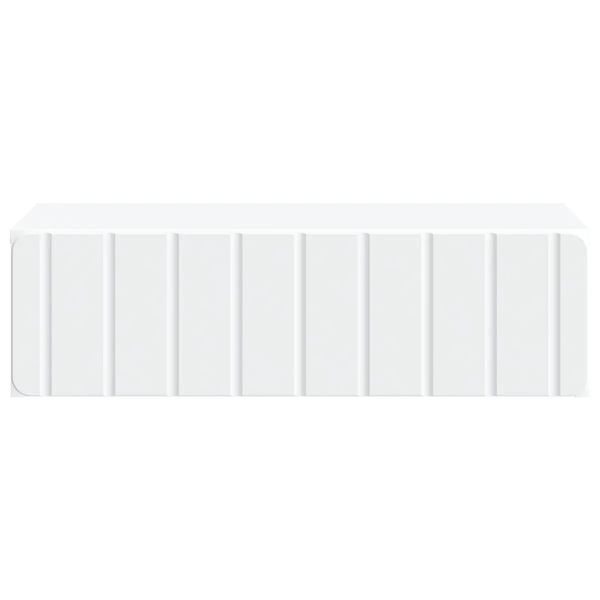 Wall-Mounted Side Table White Rectangular Engineered Wood Storage Cabinet