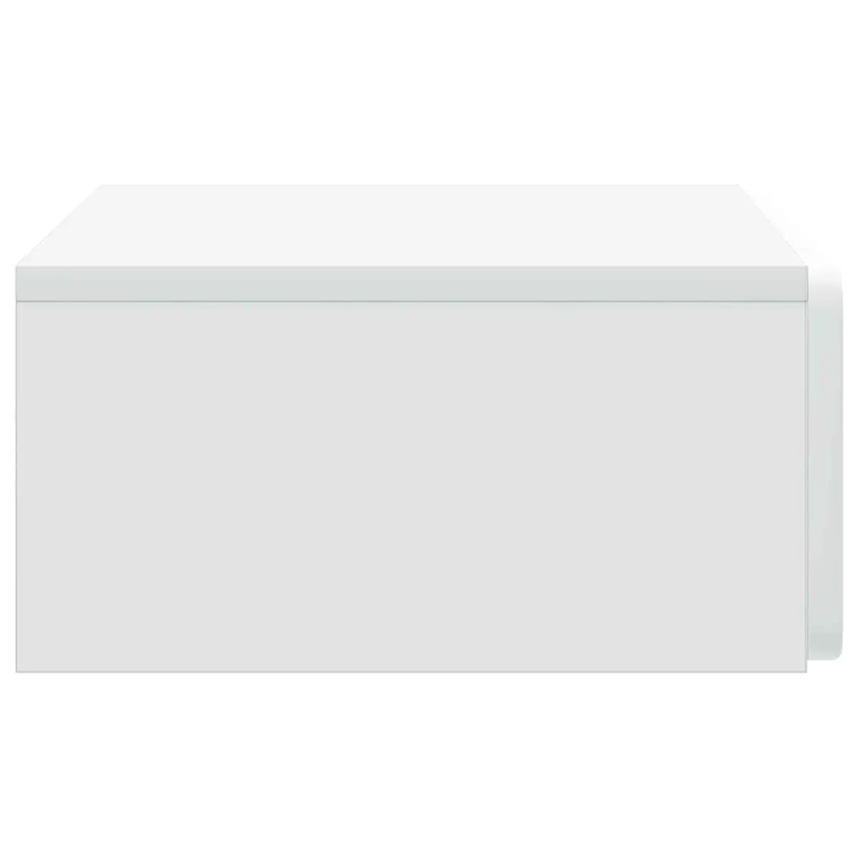 Wall-Mounted Side Table White Rectangular Engineered Wood Storage Cabinet