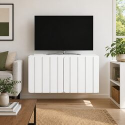 Wall-Mounted TV Cabinet 59.5 x 41 x 30 cm Modern Storage Unit White