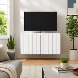 Compact White Wall-Mounted TV Cabinet