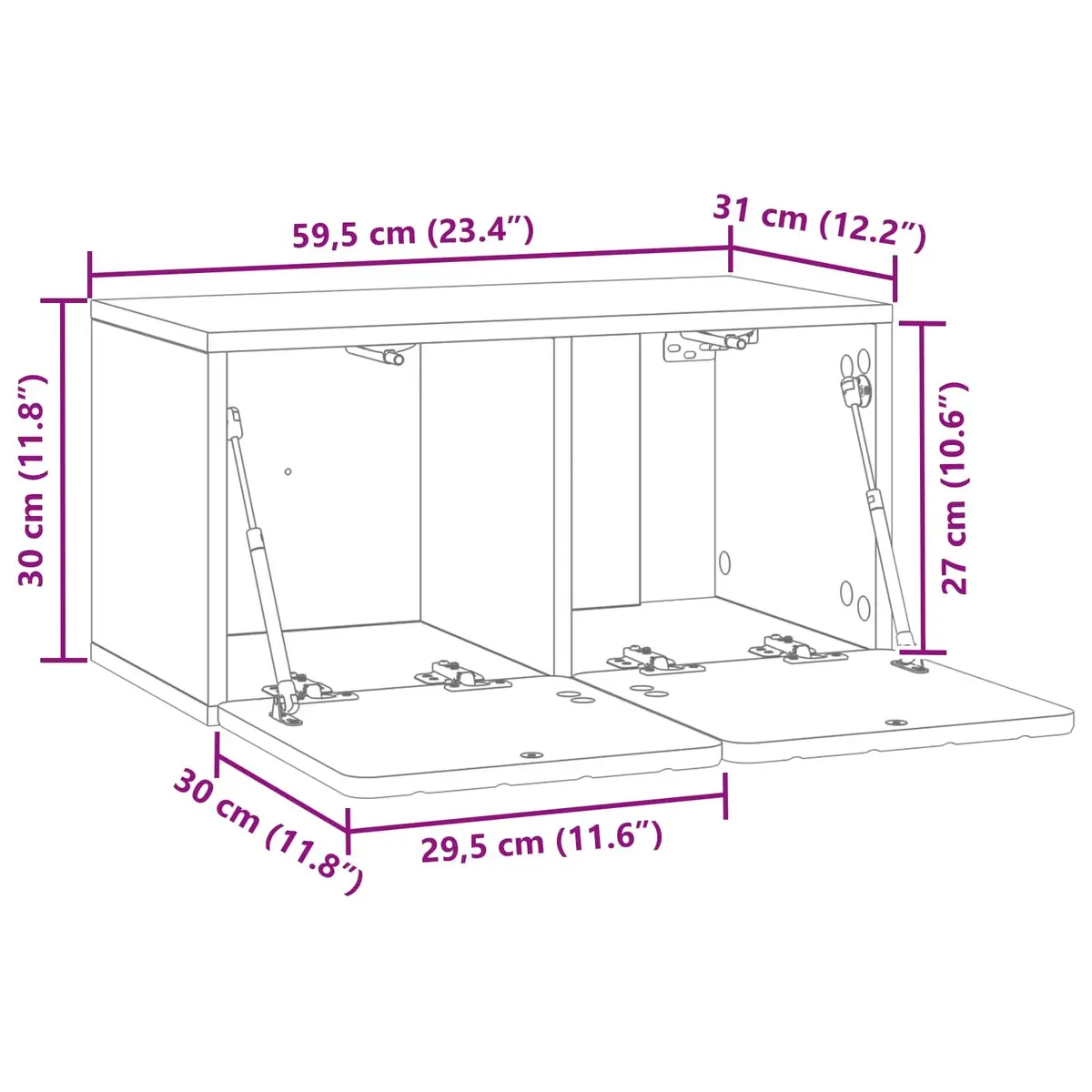 White Wall-Mounted TV Cabinet