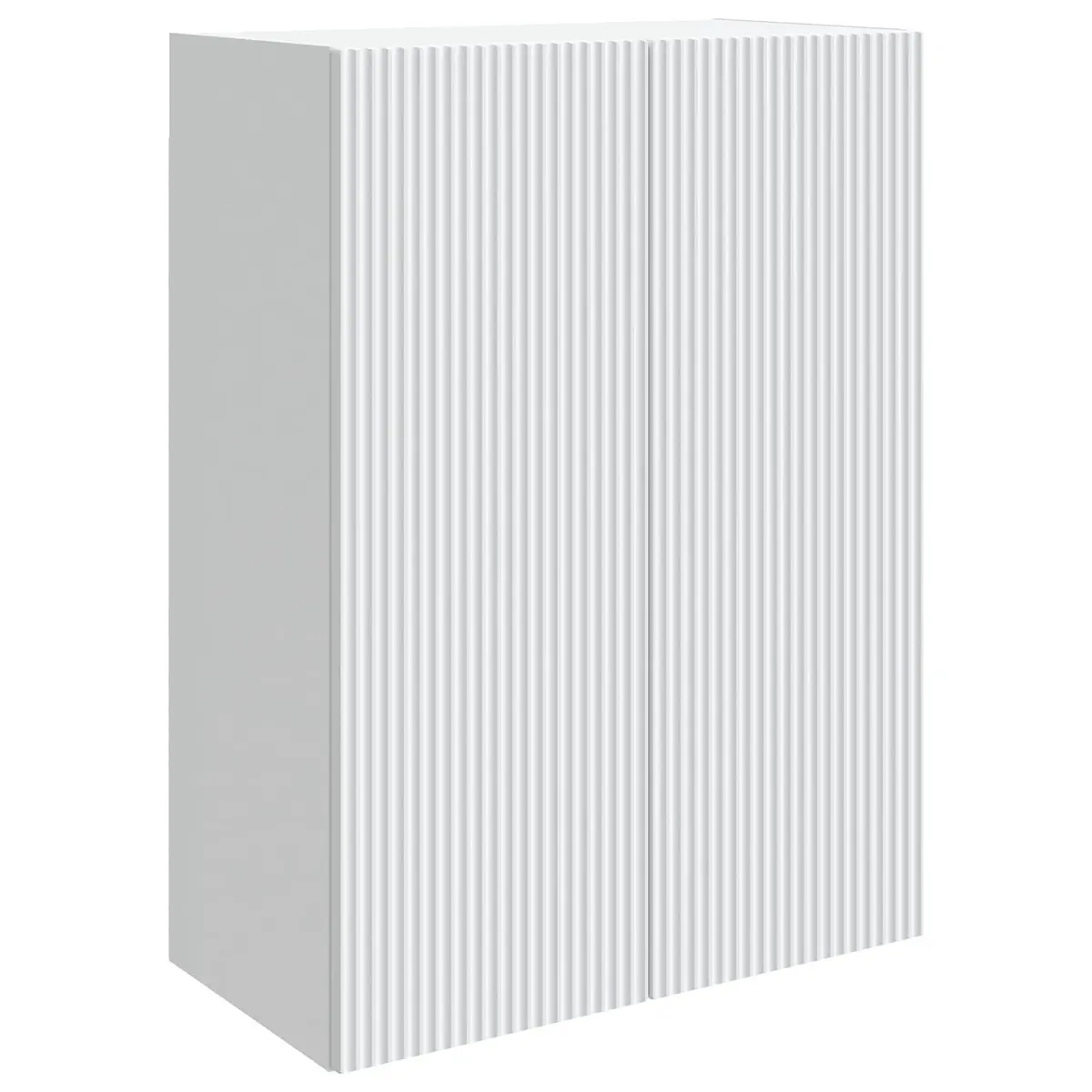 Wall-Mounted Storage Cabinet White 66 x 34.5 x 90 cm Modern Organiser with Multiple Compartments Drawer Shelf USB-Powered LED Lights Lockable Wheels