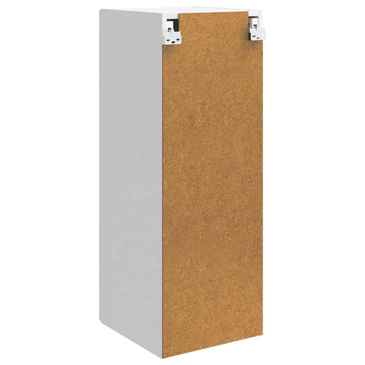 White Wall-Mounted Storage Cabinet with Shelves Drawer and LED Lights Modern