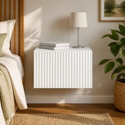 Friendly Wall-Mounted Bedside Storage Cabinet in White 33x34.5x20cm