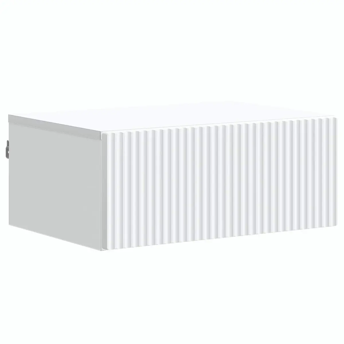 Wall-Mounted Bedside Cabinet White Compact Storage Organizer