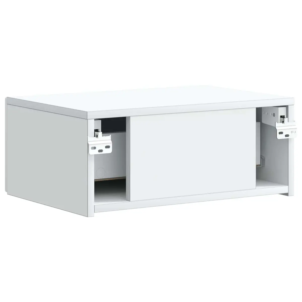 Wall-Mounted Bedside Cabinet White Compact Storage Organizer