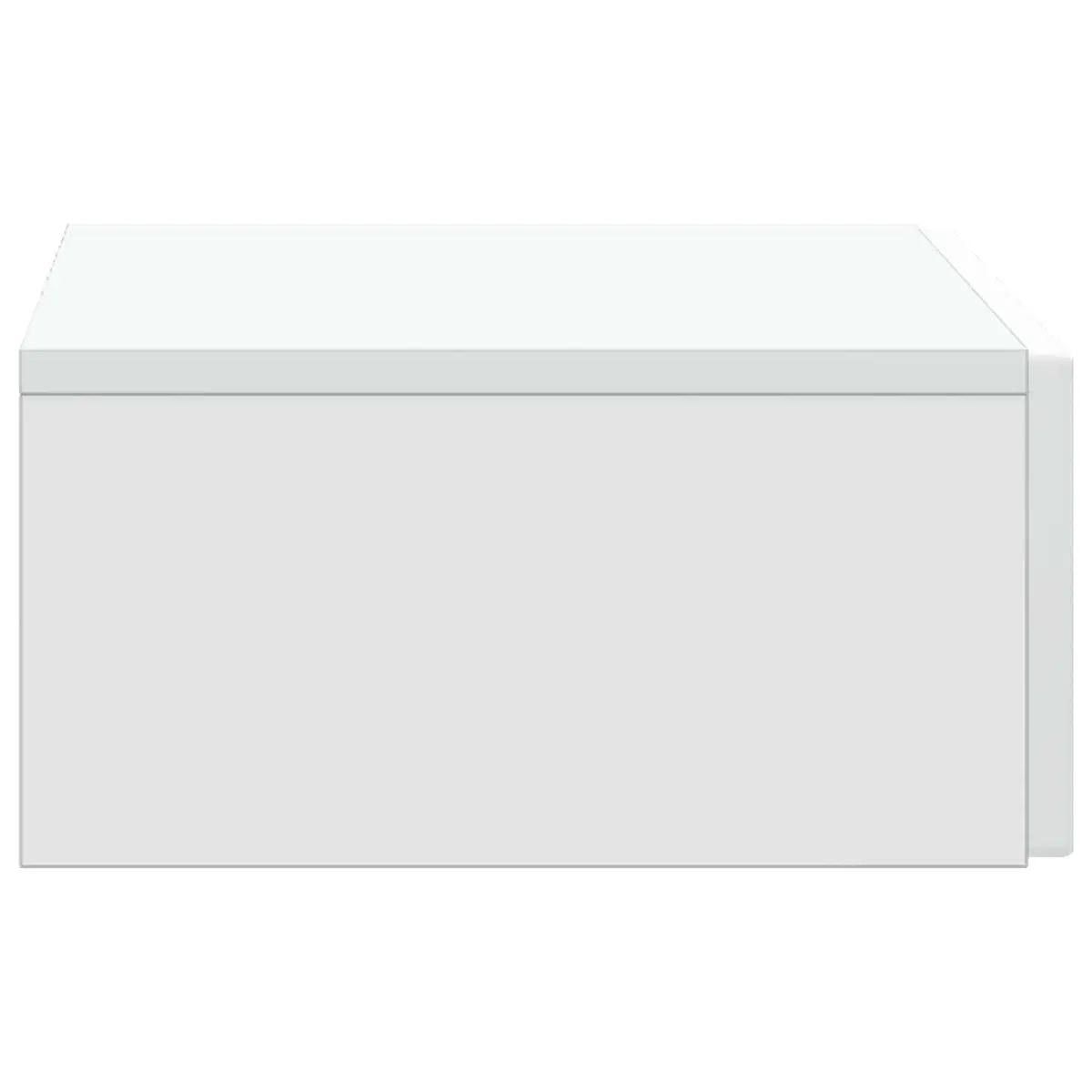 Wall-Mounted Side Table White Modern Storage 59x34.5x17cm Floating Shelf