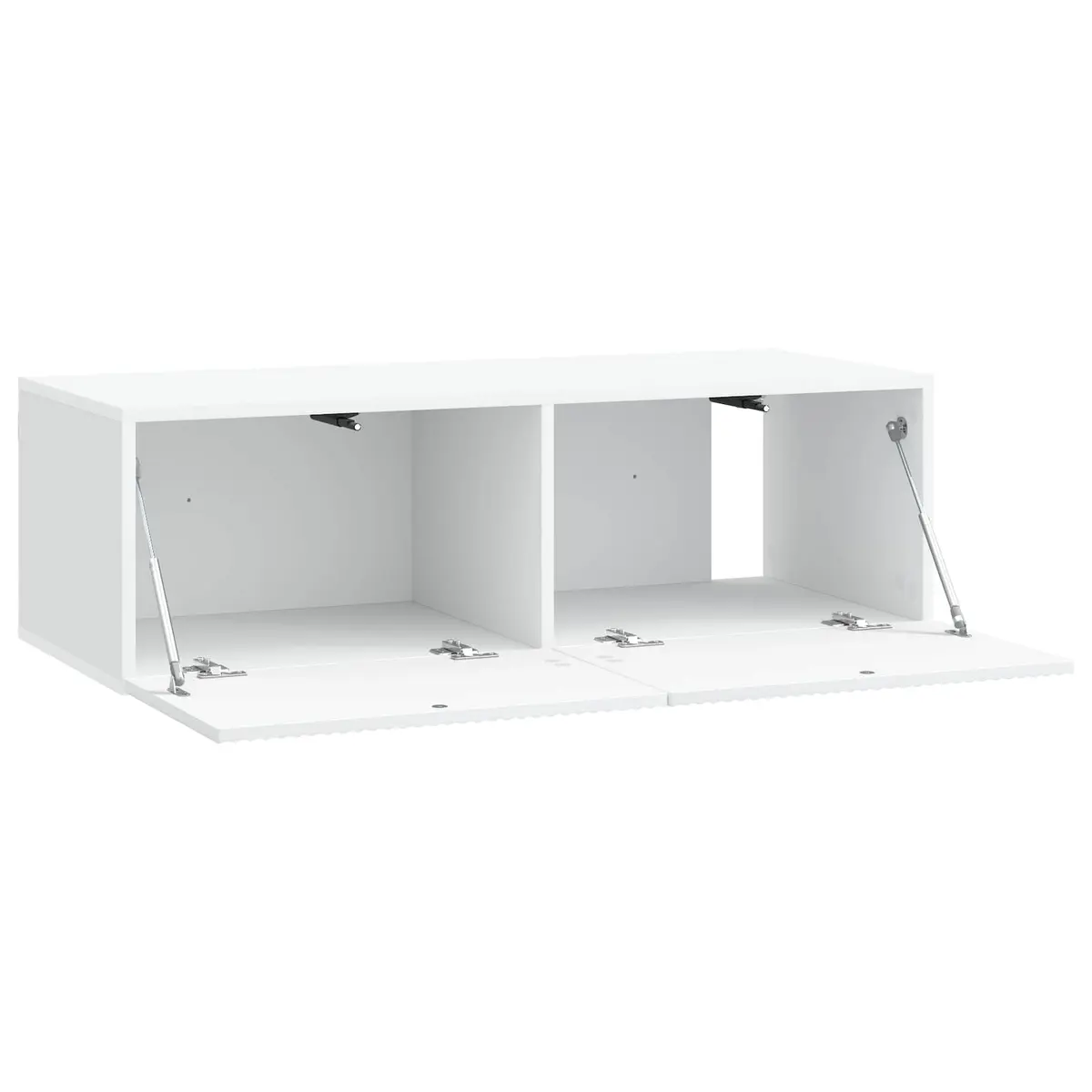 White Wall-Mounted TV Cabinet Modern Design Storage Unit 98x41x30cm Living Room