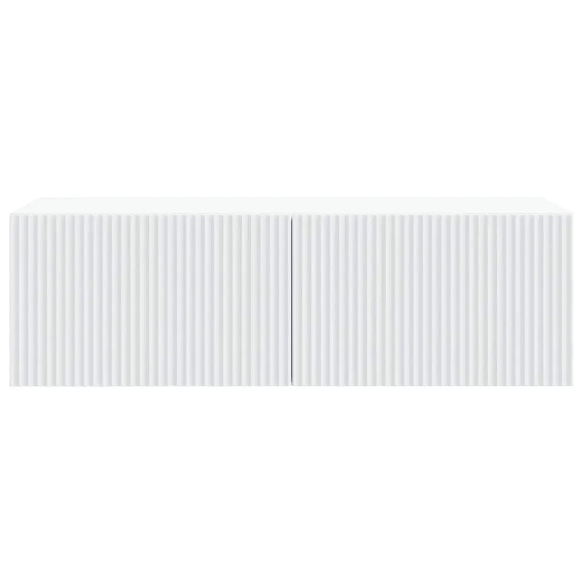 White Wall-Mounted TV Cabinet Modern Design Storage Unit 98x41x30cm Living Room