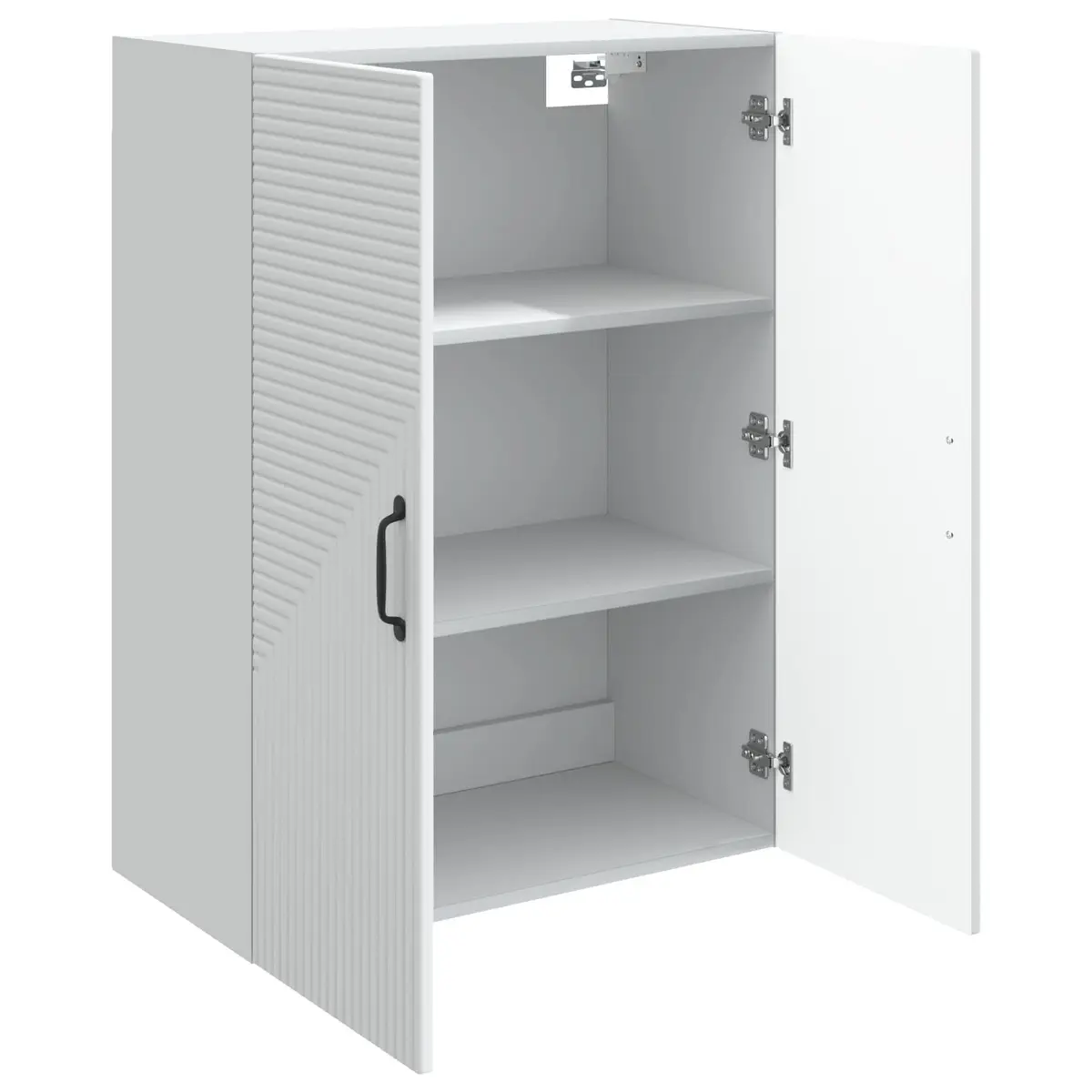 Wall-Mounted Storage Cabinet White Modern Shelving Unit Living Room Organizer