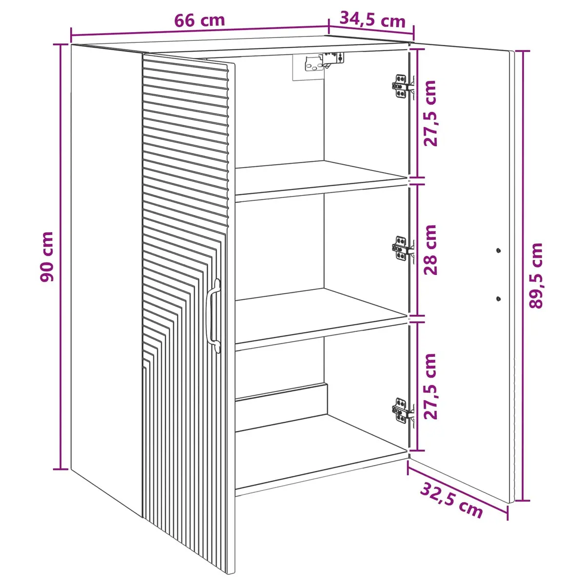 Wall-Mounted Storage Cabinet White Modern Shelving Unit Living Room Organizer
