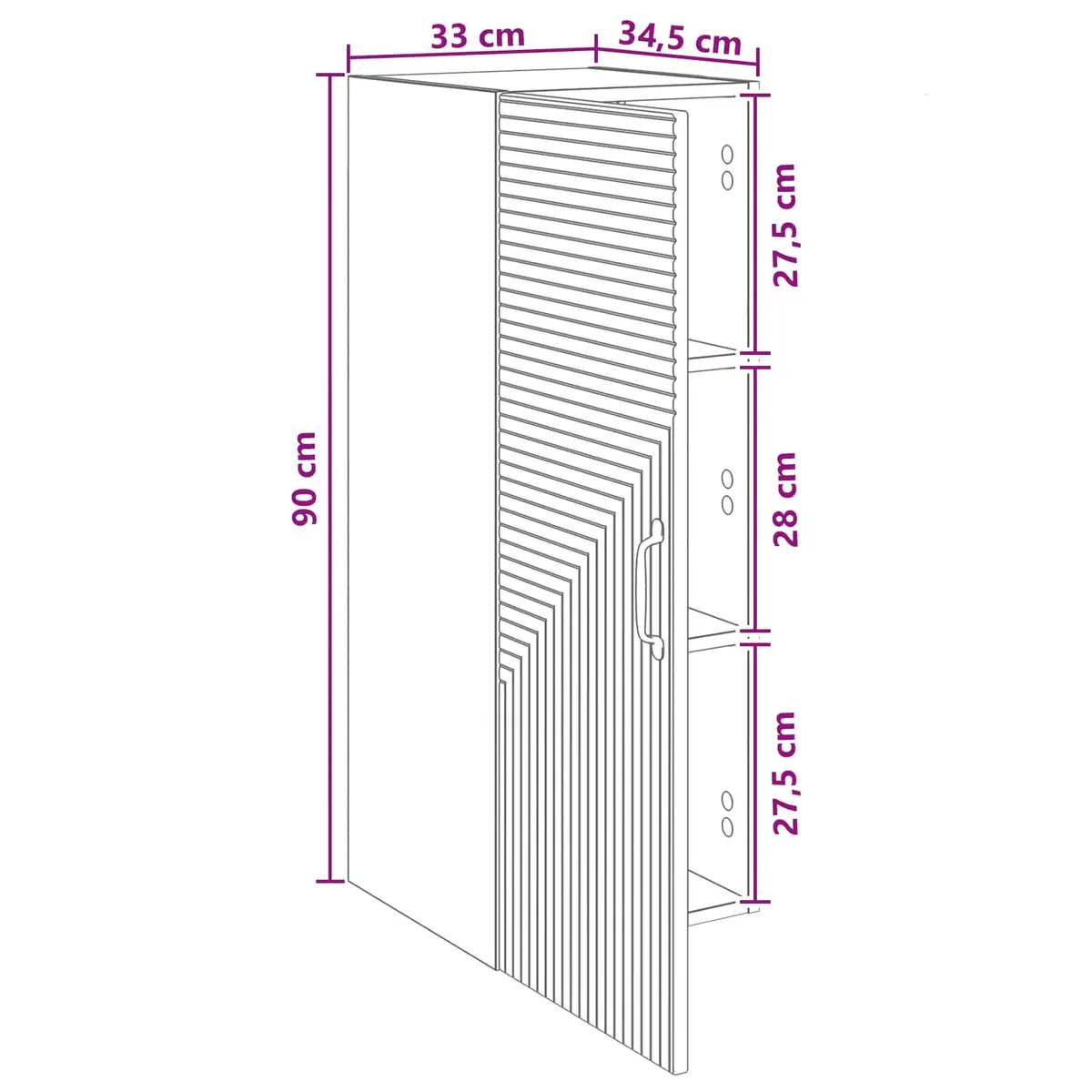Wall-Mounted Storage Cabinet White Modern Engineered Wood Shelving Unit