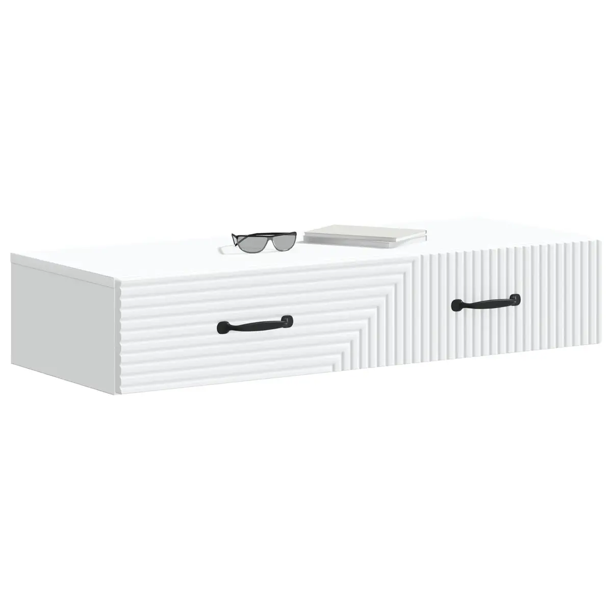 Wall-Mounted Side Table Storage Cabinet Bedroom Living Room Hallway White 87.5cm