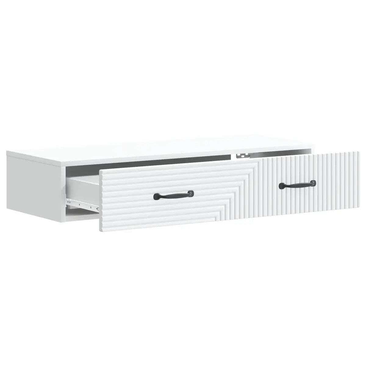 Wall-Mounted Side Table Storage Cabinet Bedroom Living Room Hallway White 87.5cm